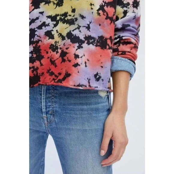Anthropologie Letluv Zoey Tie-dye Cropped Sweatshirt sz(s) - Picture 4 of 11
